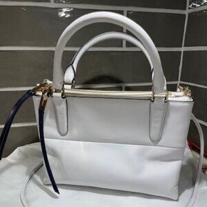 Coach White Leather Crossbody Purse Medium Sized 9" x 7" Stunning & Versatile
